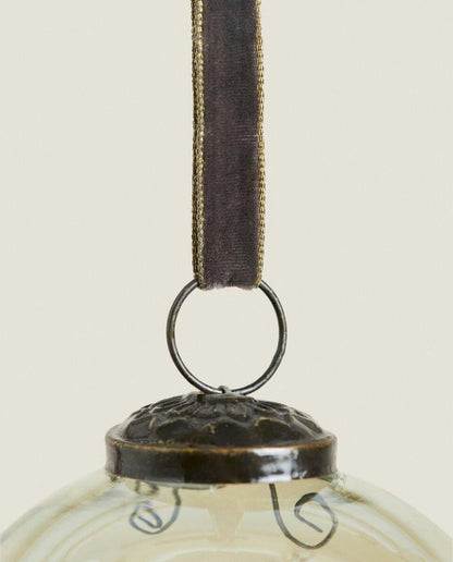 GLASS CHRISTMAS BRANCHES BAUBLE DECORATION