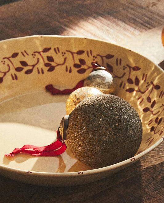 PAINTED CERAMIC CHRISTMAS BOWL