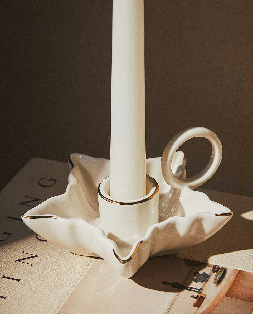 CHRISTMAS STAR CANDLEHOLDER WITH RIM