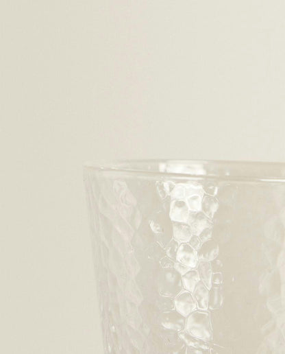 RAISED DESIGN GLASS TUMBLER