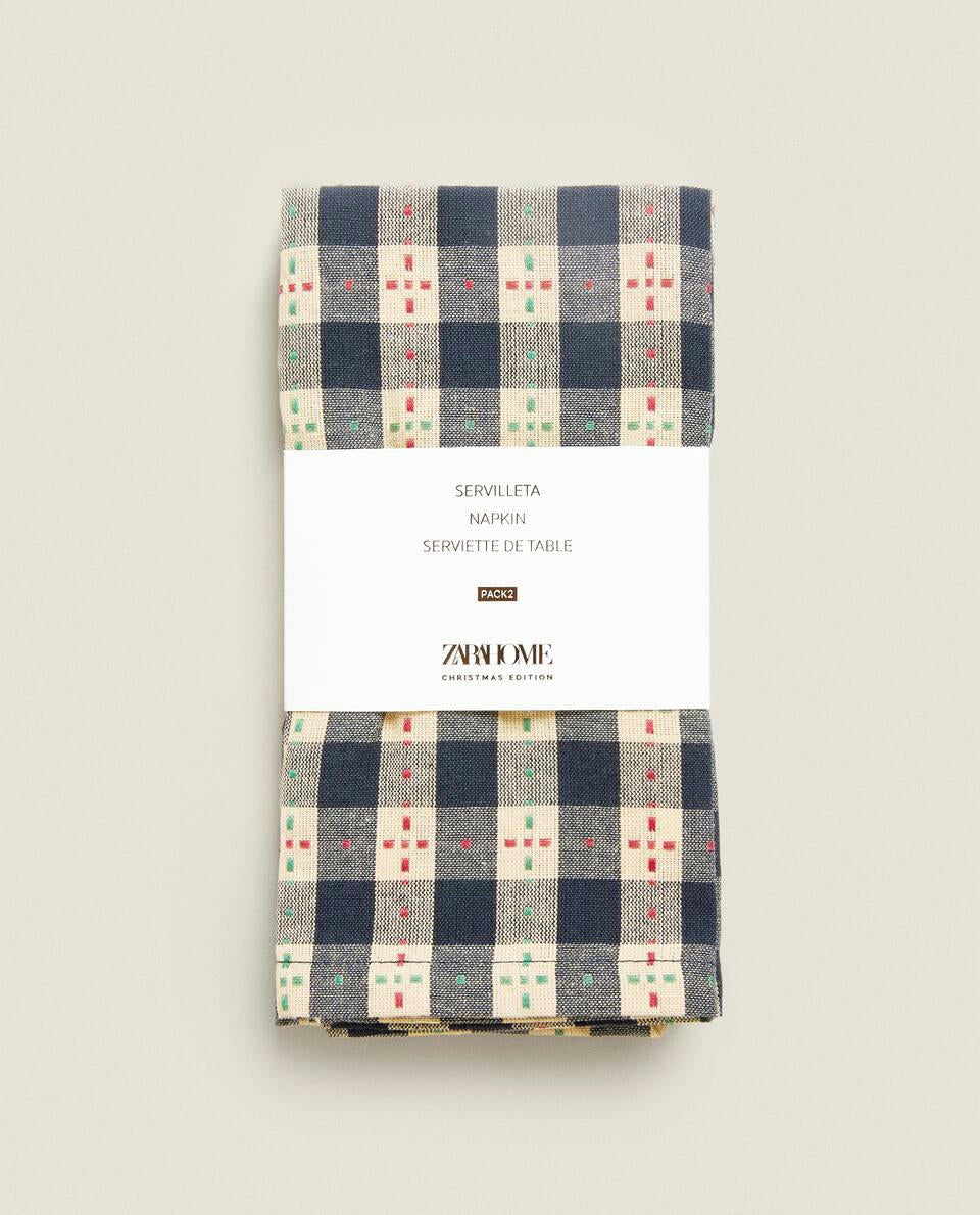 PACK OF CHECK CHRISTMAS NAPKINS (PACK OF 2)