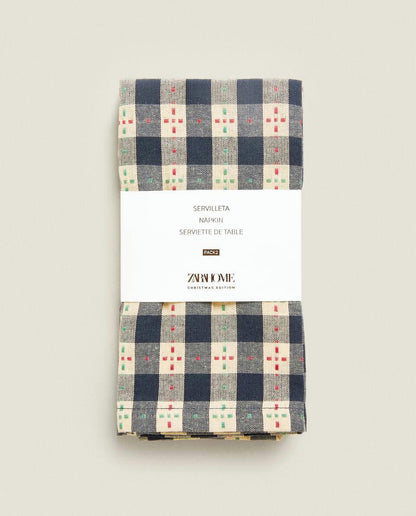 PACK OF CHECK CHRISTMAS NAPKINS (PACK OF 2)