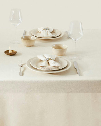 CHRISTMAS GLITTERY COTTON TABLECLOTH