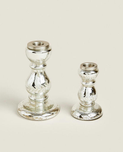 GEOMETRIC GLASS CANDLESTICK