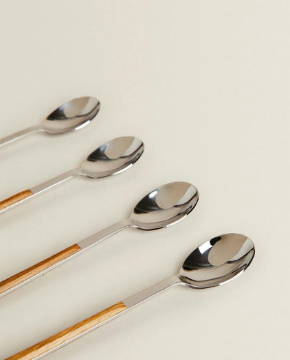 4-TEASPOON BOX WITH WOOD-EFFECT HANDLE