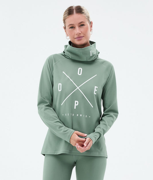 Base Layer Top For Women 2X-Up Faded Green