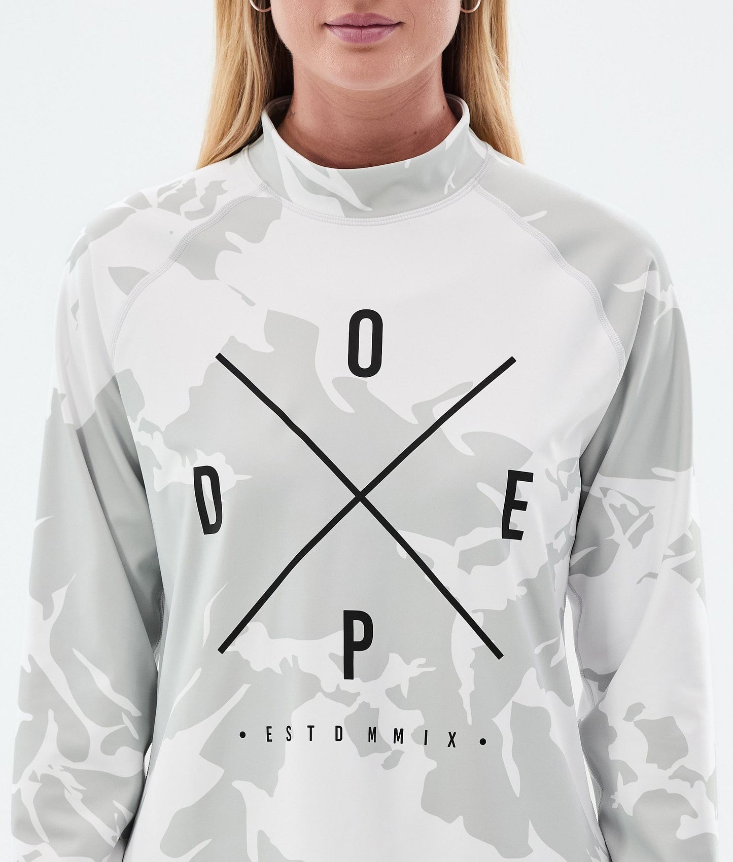 Base Layer Top For Women 2X-Up Grey Camo